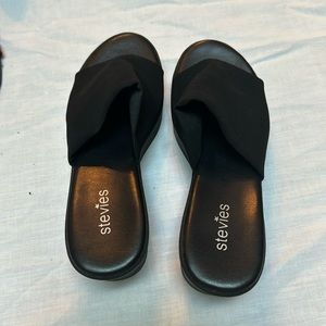 Black Wedge Slip on